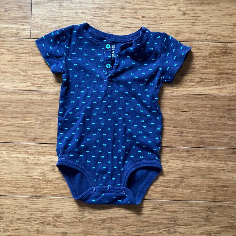 Carter’s Navy “Little Cars” Baby Boy Onesie, Size 24M - Picture 1 of 5